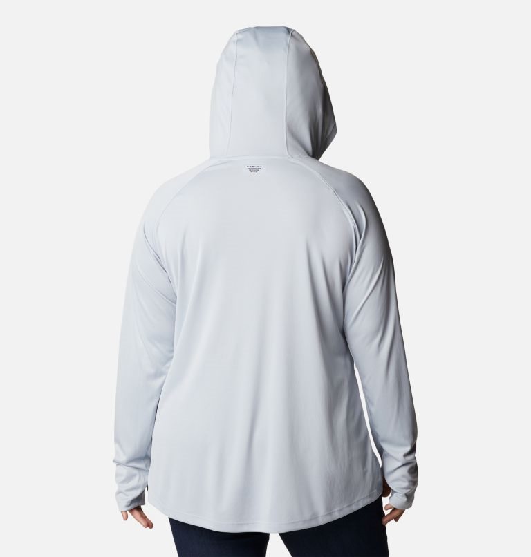 Women's Columbia PFG Tidal Tee Hoodie Light Grey | Plus Size CA-CL350